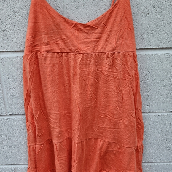 tresics-Orange- Cotton/Modal Dress- 3 tiers- Pullover- Size Large - Picture 2 of 7